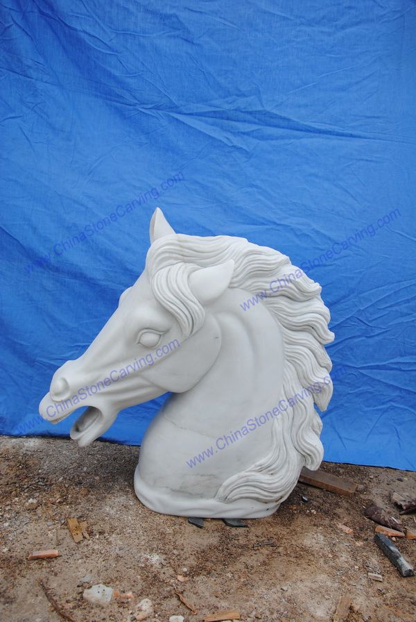  marble Horse head statue