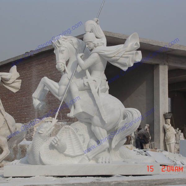 Saint George statue, stone Saint George statue, marble Saint George statue, Saint George, Saint George sculpture