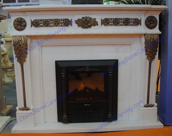 Marble brass fireplace