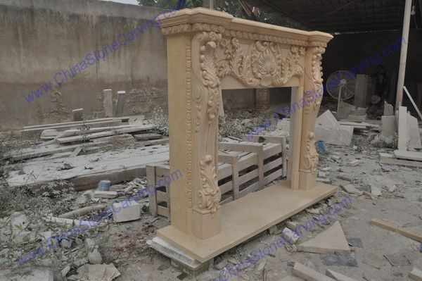  Stone French fireplace