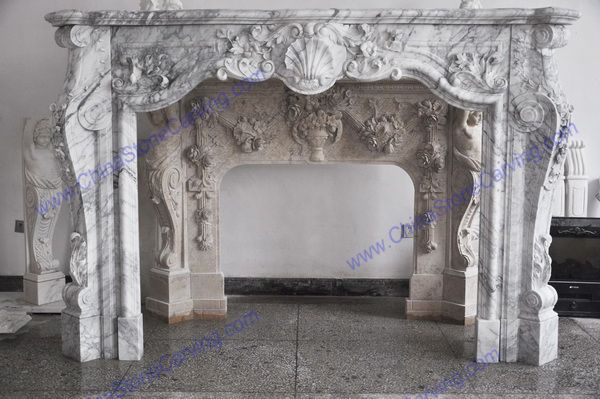 Cararra white fireplace 