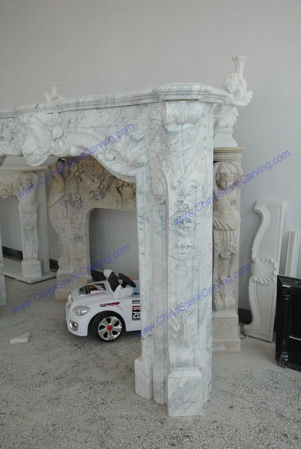    Cararra white fireplace
