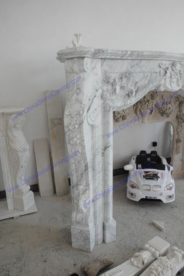    Cararra white fireplace
