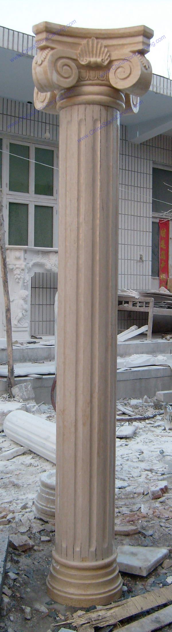Solid marble columns