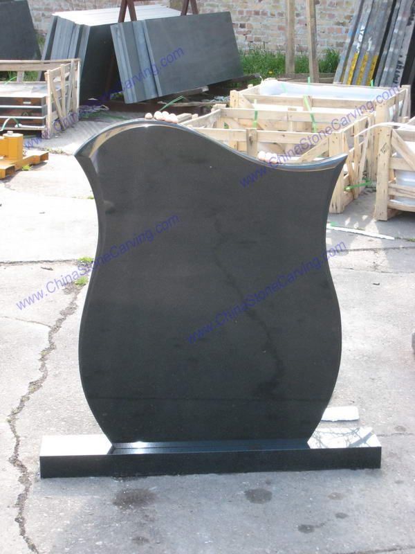 black granite tombstone 