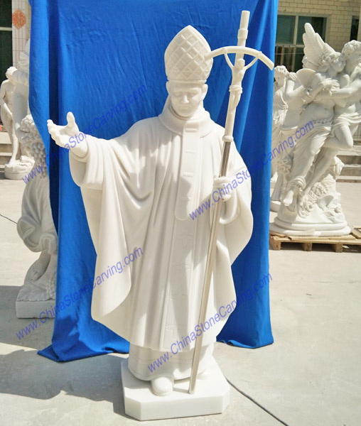 pope john paul II statue, custom pope john paul II statue, marble pope john paul II statue sculpture, stone pope john paul II statue sculpture, carved stone pope john paul II statue