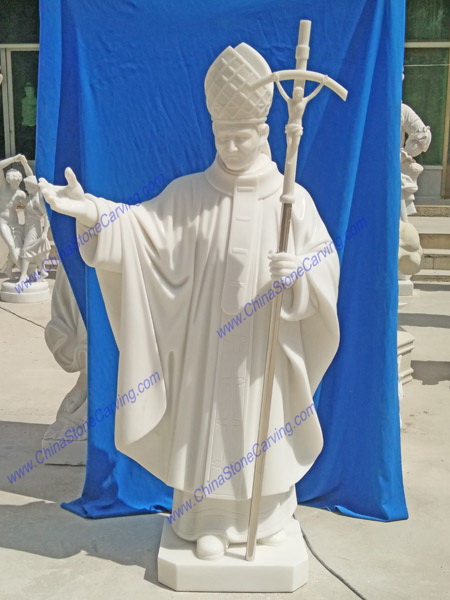  marble pope john paul II statue sculpture
