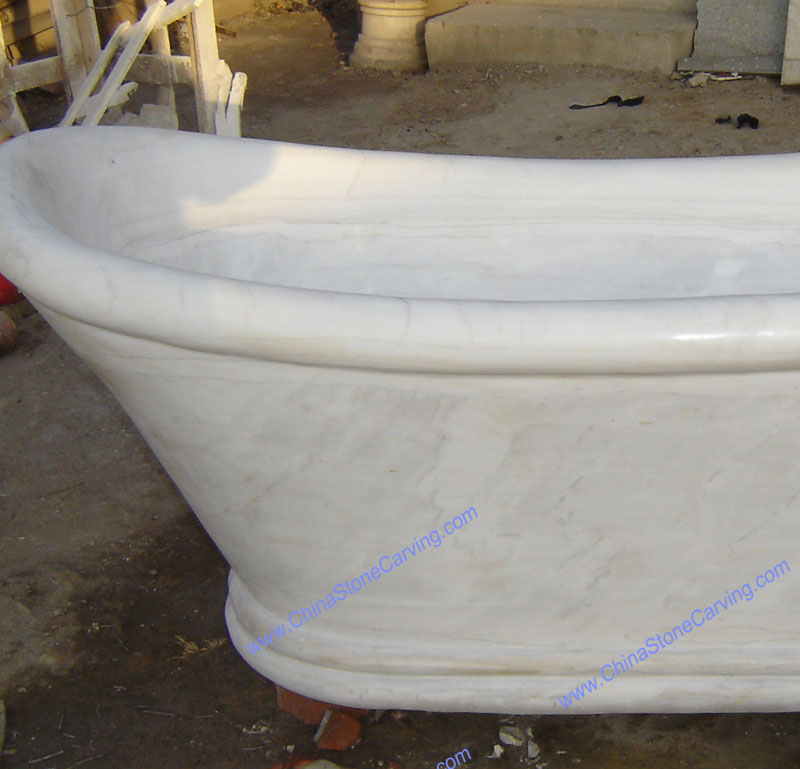 white marble bathtub
