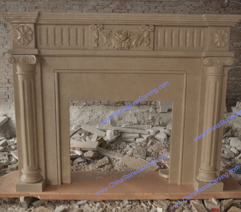 Royal Botticino fireplace mantel
